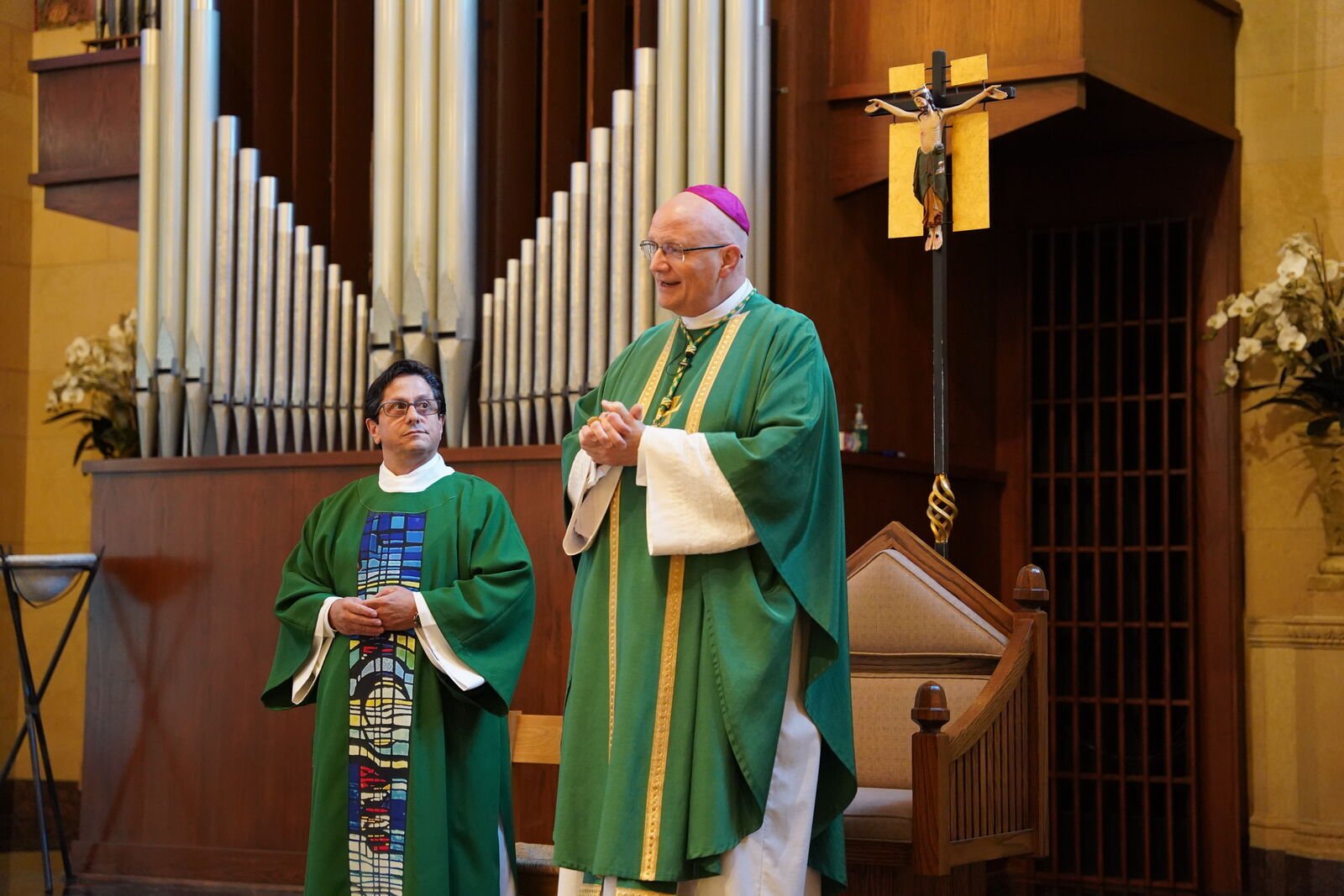 Detroit Archbishop Edward J. Weisenburger celebrates Mass at Saints Mary and Joseph Chapel at St. John's Resort in Plymouth, during Catholic Charities of Southeast Michigan's 2025 Annual Celebration. Archbishop Weisenburger thanked Catholic Charities staff for their work in being the charitable arm of the Archdiocese of Detroit.