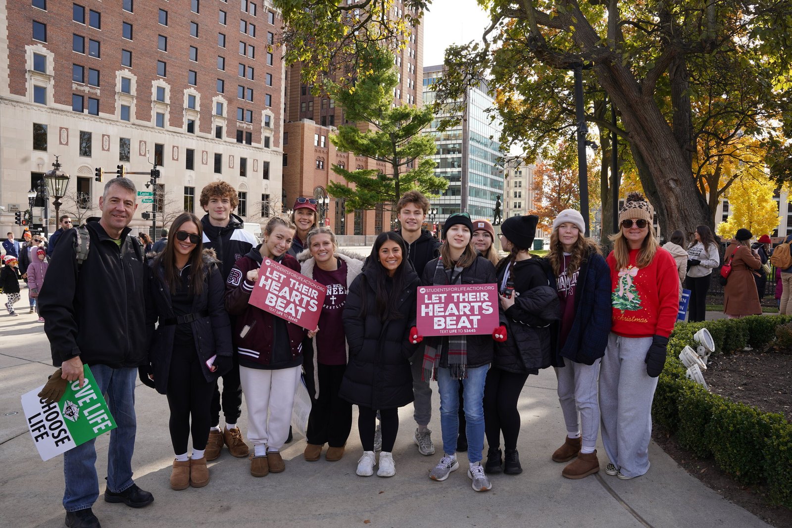 Students from Gabriel Richard High School in Riverview filmed the march and interviewed participants to make a short documentary they plan to show the school.