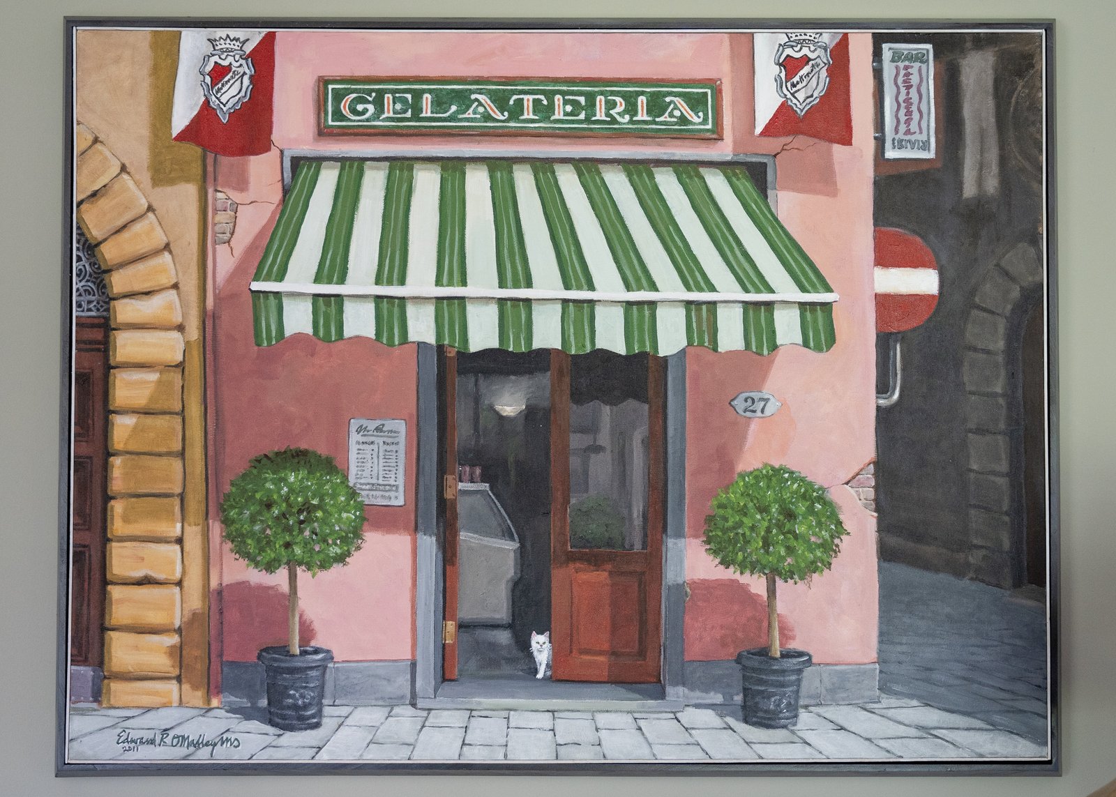 One of O'Malley's original paintings, which hangs in his home. This painting is one of the many included in "The Walking Otters."