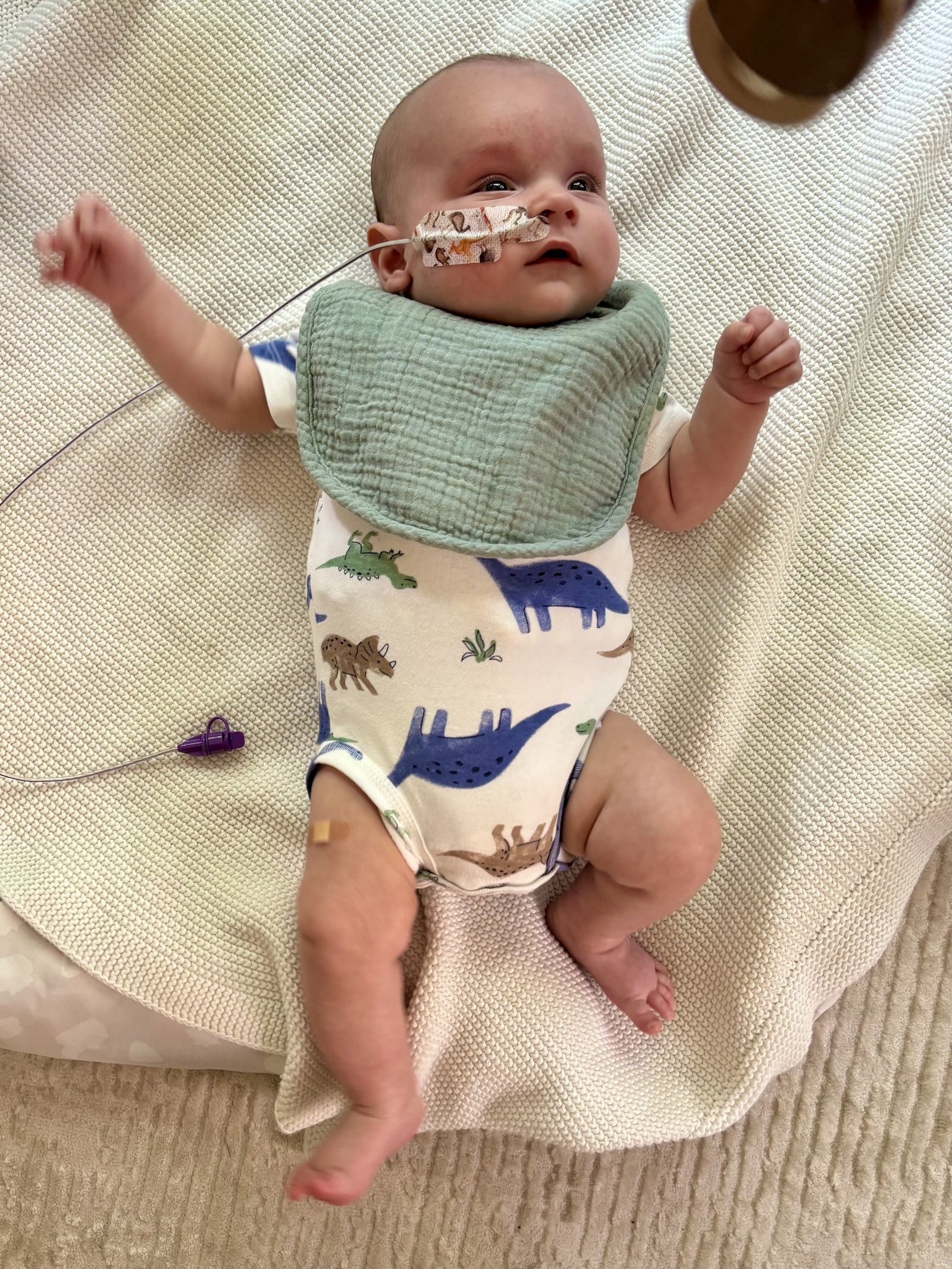 Every night, David receives dialysis for 10 hours while he sleeps so he can grow and gain the strength for a transplant.