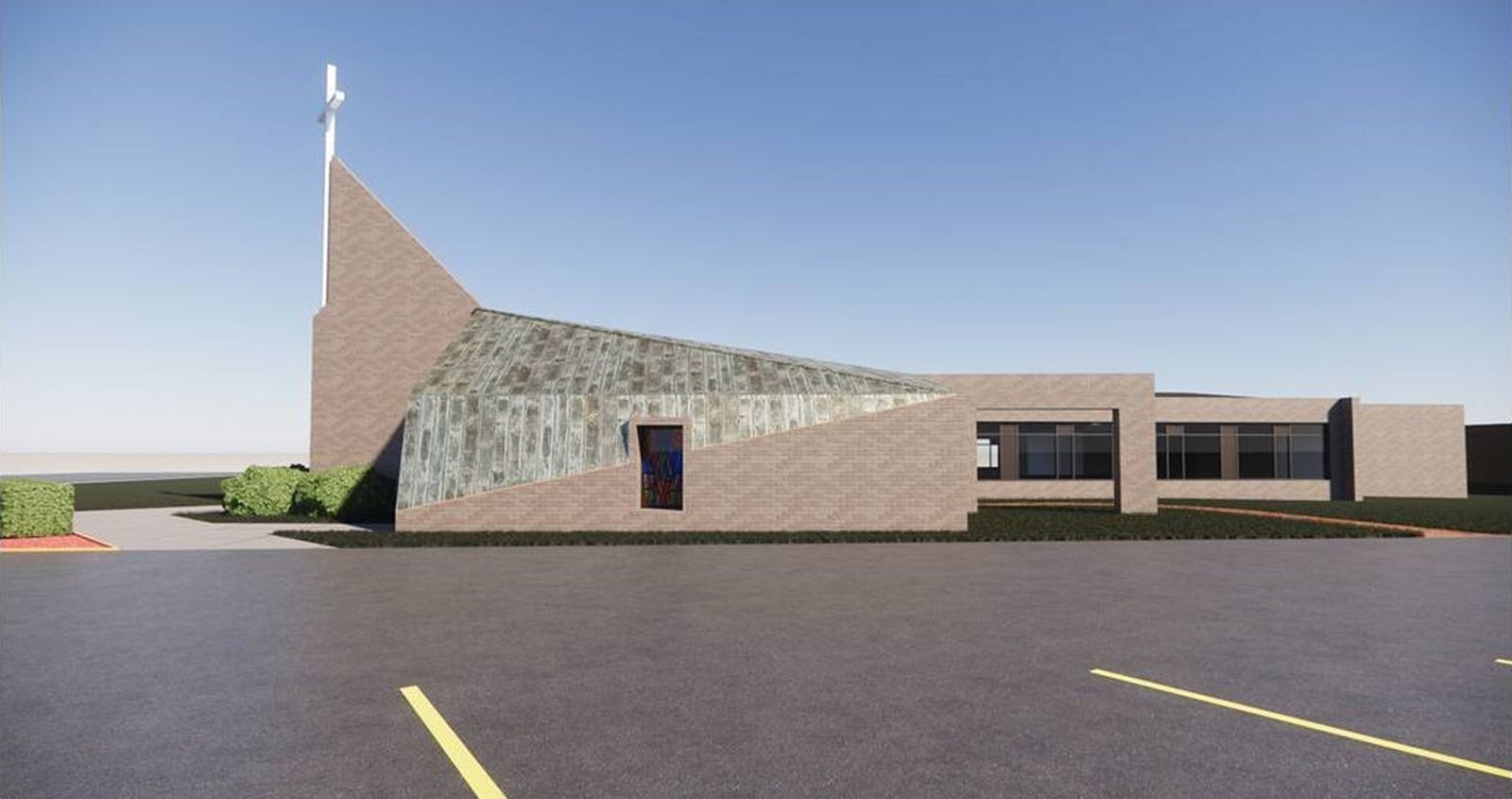 An artist's rendering shows the exterior of the planned adoration chapel at St. Basil the Great Parish in Eastpointe.