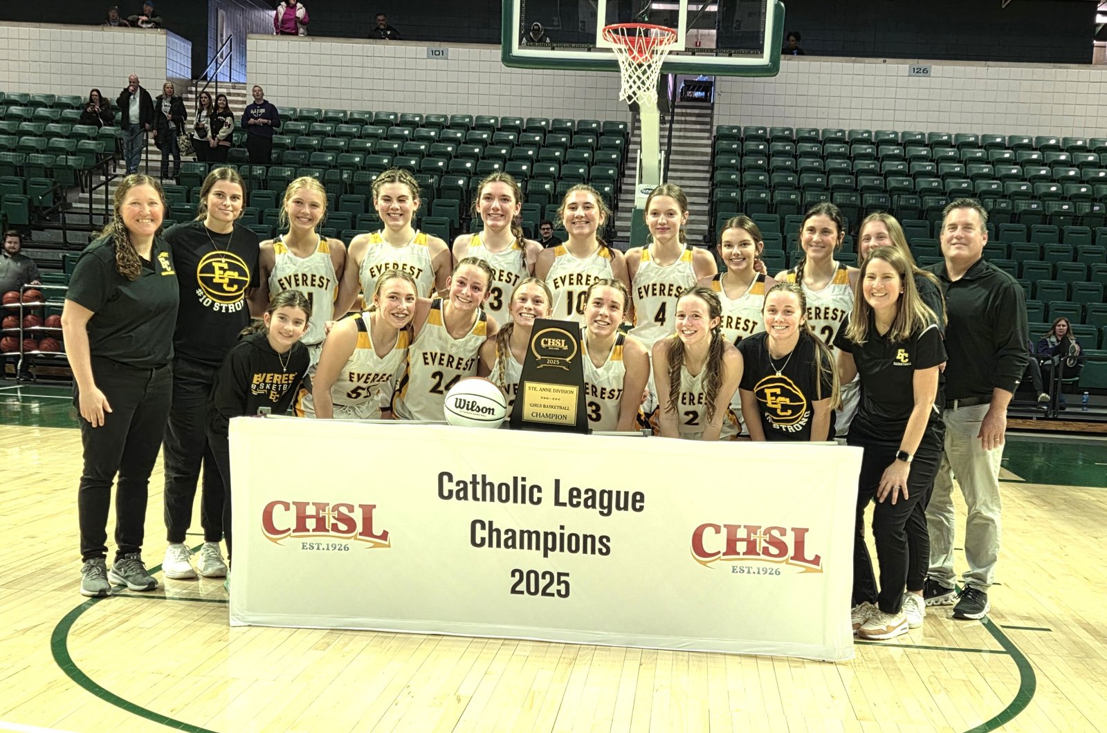 With the victory over University-Liggett Feb. 22, Everest has now won two straight titles in the Catholic League’s St. Anne Division.