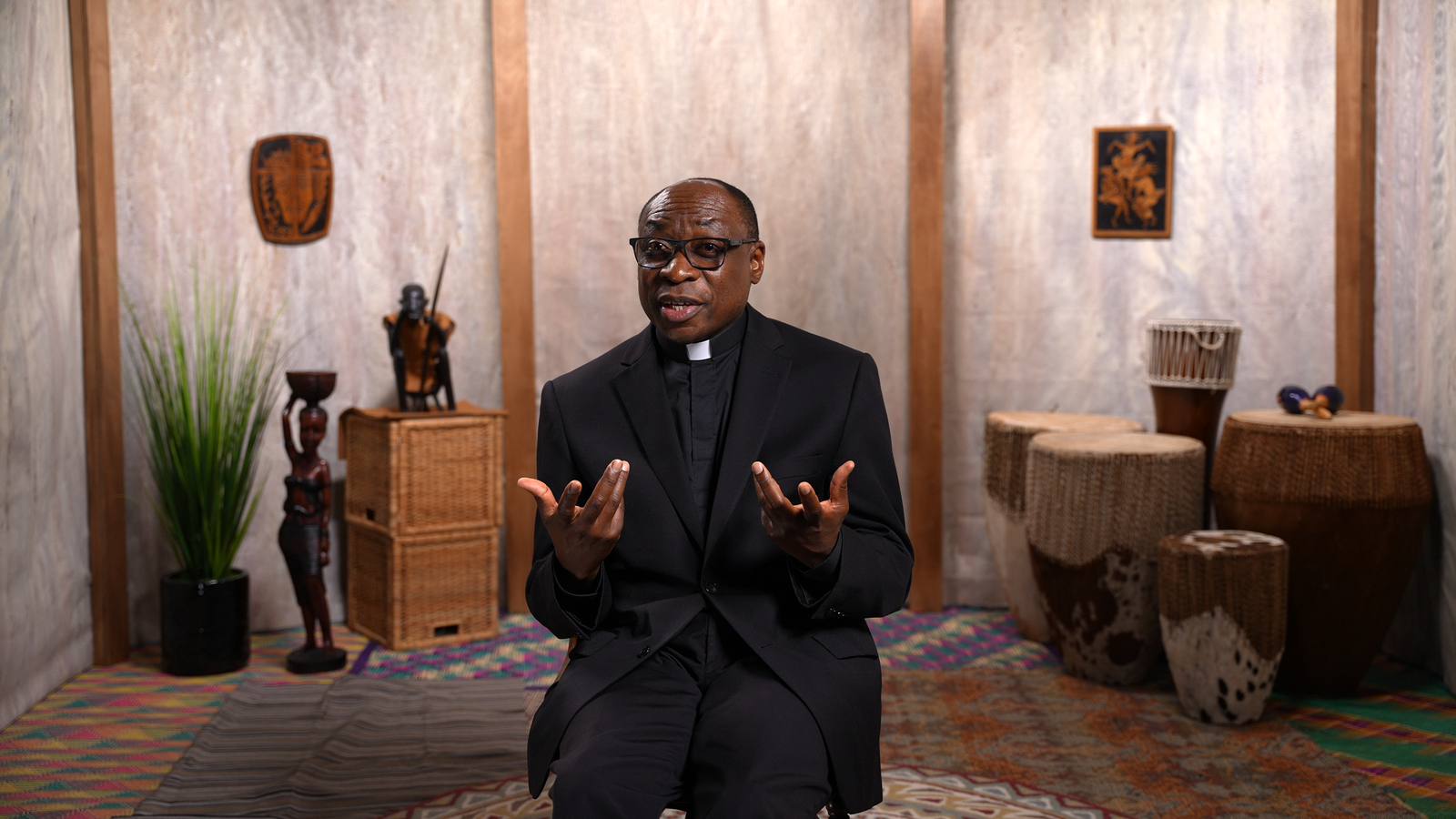 The series is hosted by Uganda priest Fr. Nicholas Sseggobe, pictured above, and Openlight Media recruited five young first-generation Ugandans from Michigan to tell the stories of the martyrs.