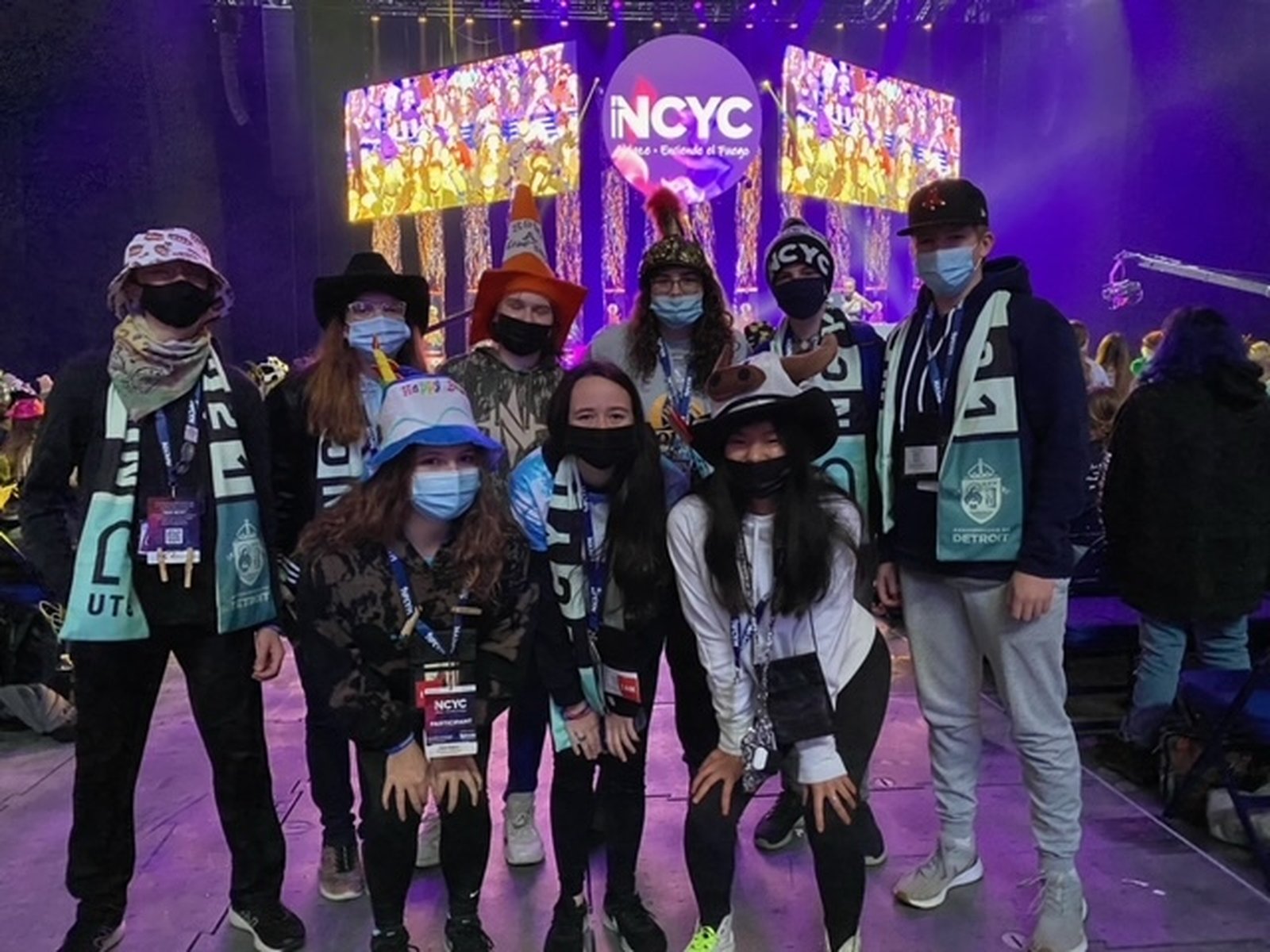 Teens from Bishop Foley High School in Madison Heights and Guardian Angels Parish in Clawson attend the conference, which featured speakers' testimonies, praise-and-worship music, adoration and confession opportunities.