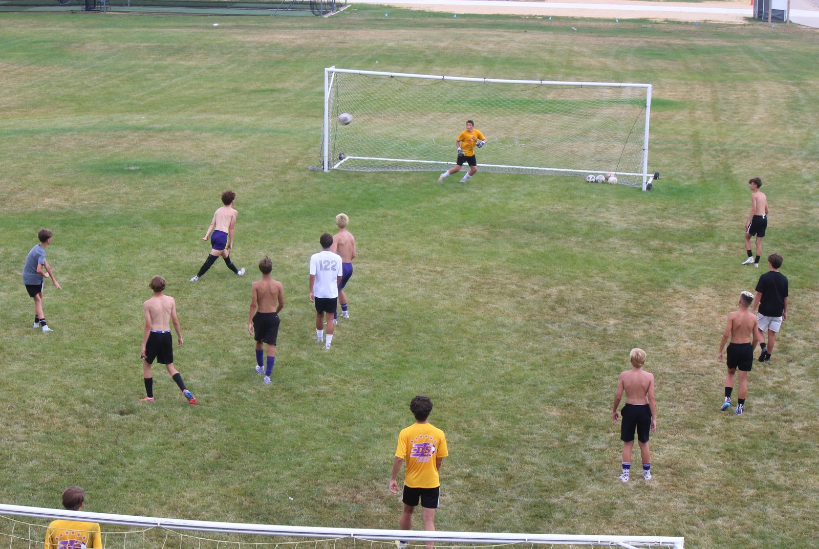 More than 75 student-athlete soccer players kept active this week during Warren De La Salle’s high school summer soccer camp, preparing for the upcoming fall season. (Wright Wilson | Special to Detroit Catholic)