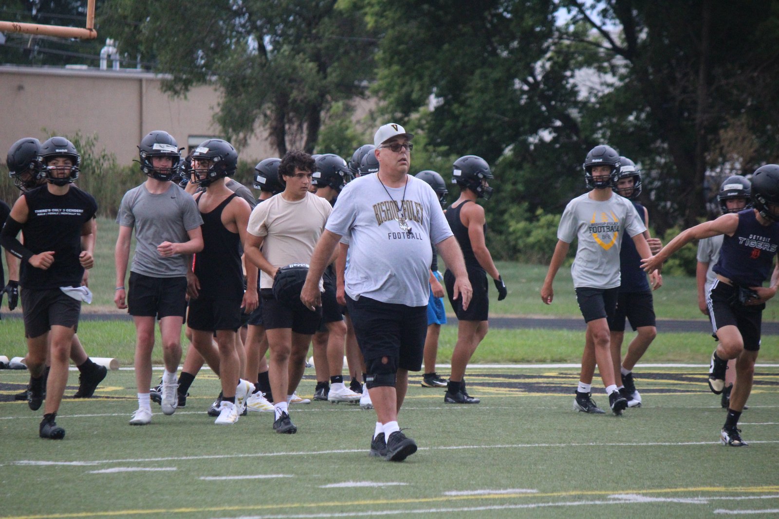 John Maltese, the new head football coach at Madison Heights Bishop Foley, rejoins the sidelines after a seven-year layoff. Maltese previously led programs at Dearborn Divine Child and White Lake Lakeland. (Photo by Wright Wilson | Special to Detroit Catholic)