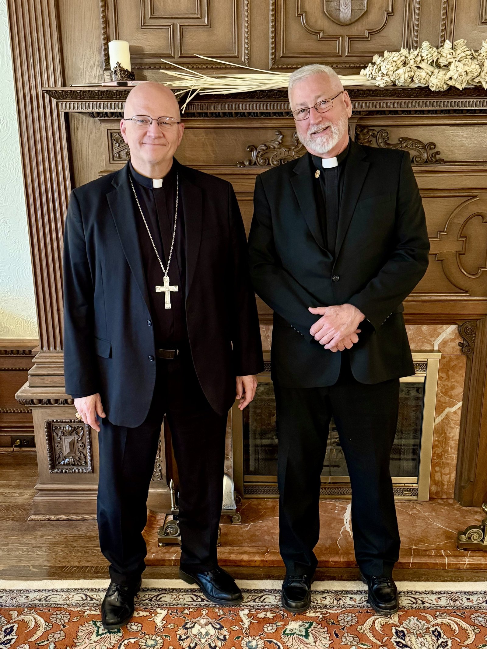 Archbishop Weisenburger is pictured with the future Fr. Pat Bruen on the night before his ordination to the priesthood.