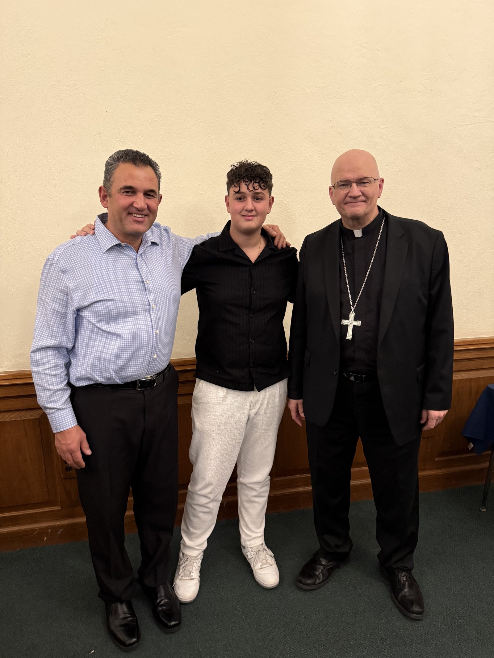 Deacon Alek Stanaj and his son, Henry Stanaj