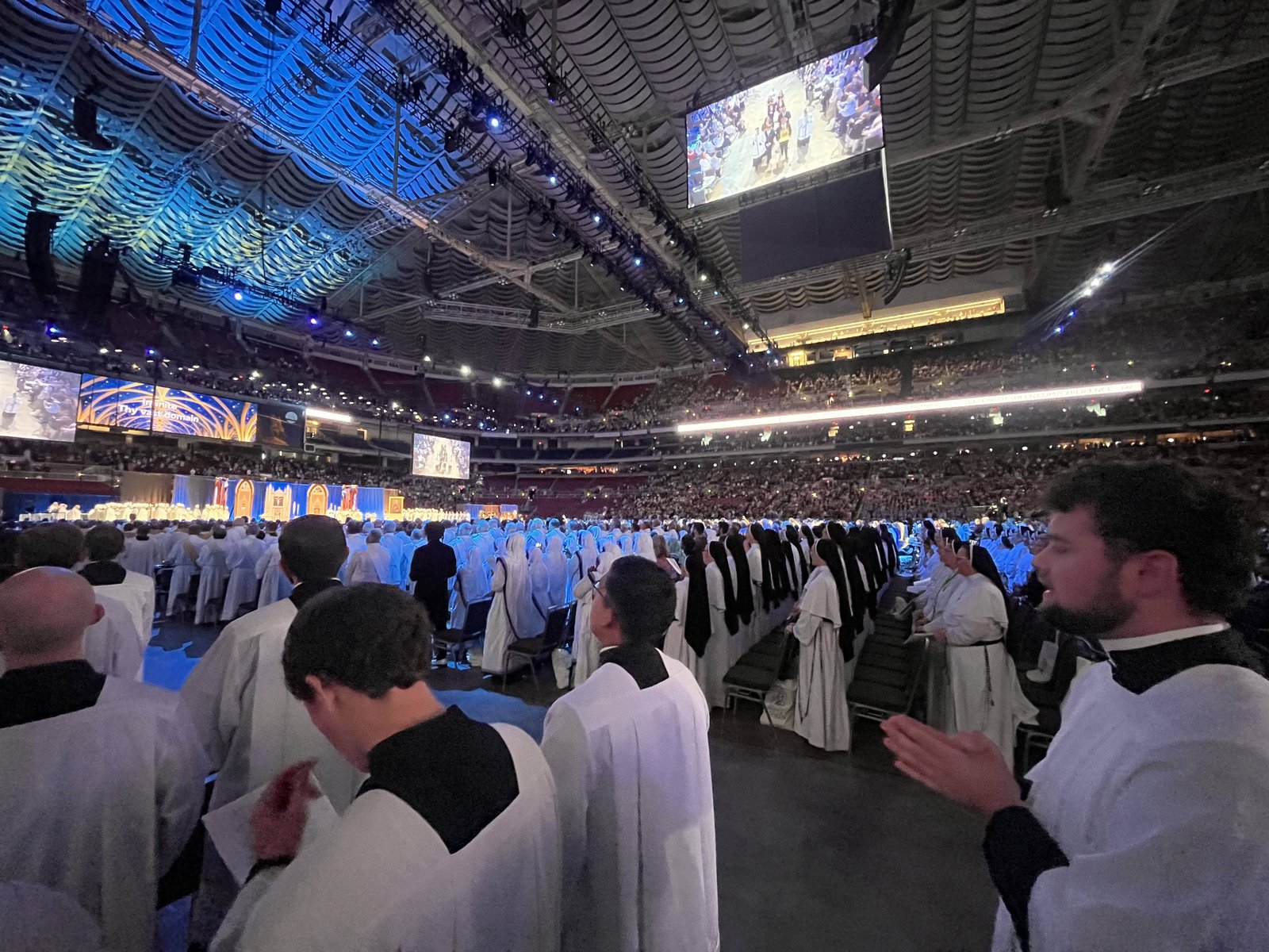 Seminarians take in the experience as Cardinal Tagle proclaims Archbishop Fulton J. Sheen to be "blessed" — a first for an American-born bishop in history.