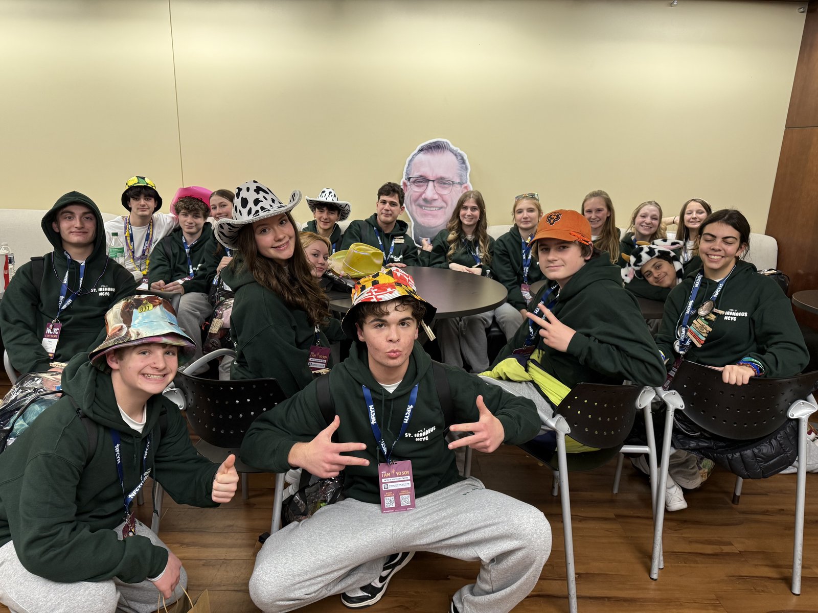 St. Irenaeus teens pose for a photo while attending the National Catholic Youth Conference in November 2025. (Courtesy of St. Irenaeus Parish)