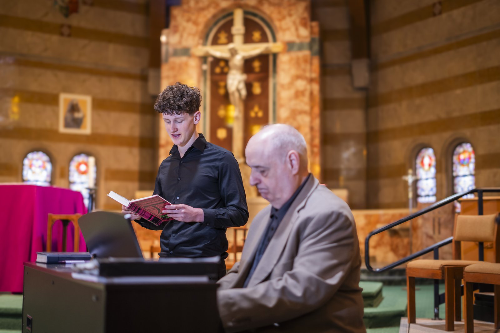 Luca took to sitting in the front row of the pews when going to Mass with Karski, and eventually, joining the parish choir.