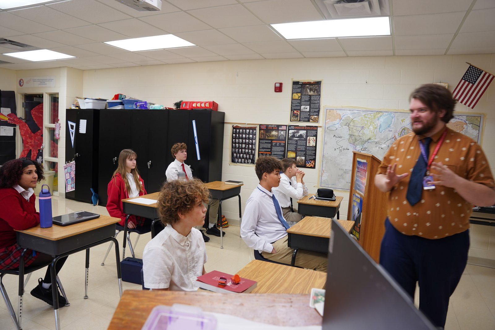 Alexander Brown teaches seventh- and eighth-graders in civics/government. As a microschool, class sizes average around 10 or less, said Stephanie Weaver, principal of St. Mary/McCormick Academy.