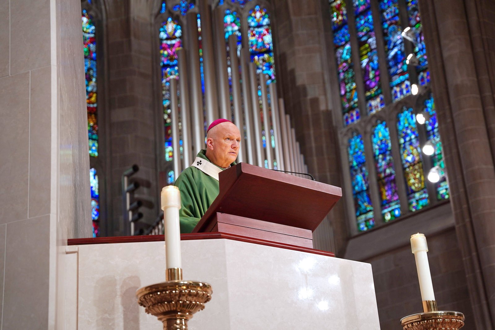 Archbishop Weisenburger finished his homily with a reflection on the Gospel reading from St. Luke, in which Jesus tells a parable of a servant commanded to fix supper for his master after working in the fields, reflecting on the “both-and” nature of Christian discipleship.