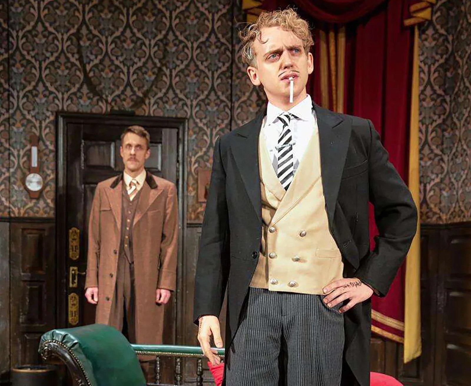 Michael Kurowski (class of 2012) played a memory-challenged actor in "The Play That Goes Wrong," at the Broadway Playhouse in Chicago (2022). He will be Feathertop in Notre Dame Prep's "Alyce."