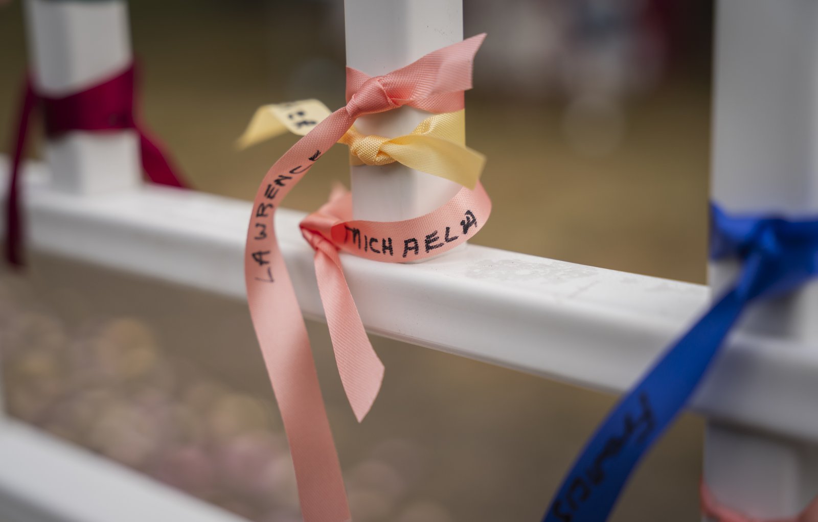Ribbons bearing the names of babies lost to miscarriage, abortion and during infancy are pictured during a National Day of Remembrance at Holy Sepulchre Cemetert in Southfield on Sept. 13.