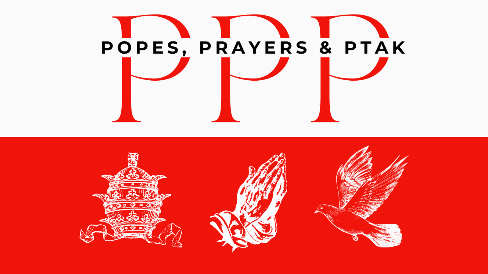 A logo for Fr. Ptak's podcast at Our Lady of Sorrows, "Popes, Prayers & Ptak," designed by Michael Chamberland. (Courtesy of Our Lady of Sorrows Parish)
