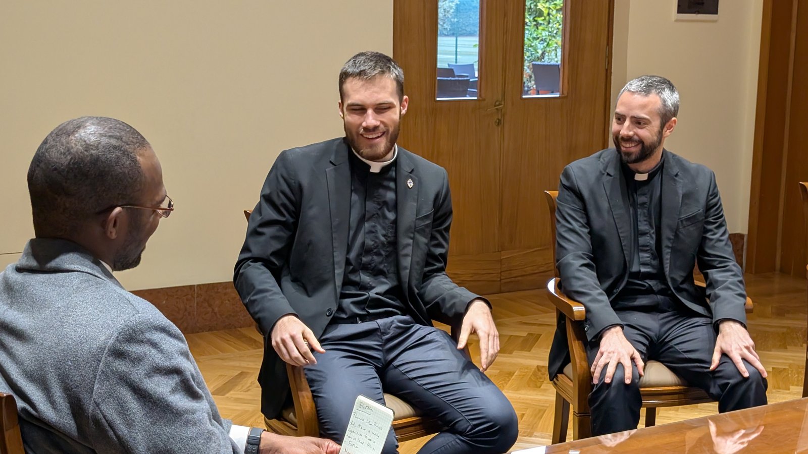 Thomas Crowley and Deacon Jacob Derry, seminarians of the Diocese of Lansing living and studying at the Pontifical North American College, speak to a Detroit Catholic reporter about their experiences during the jubilee year.