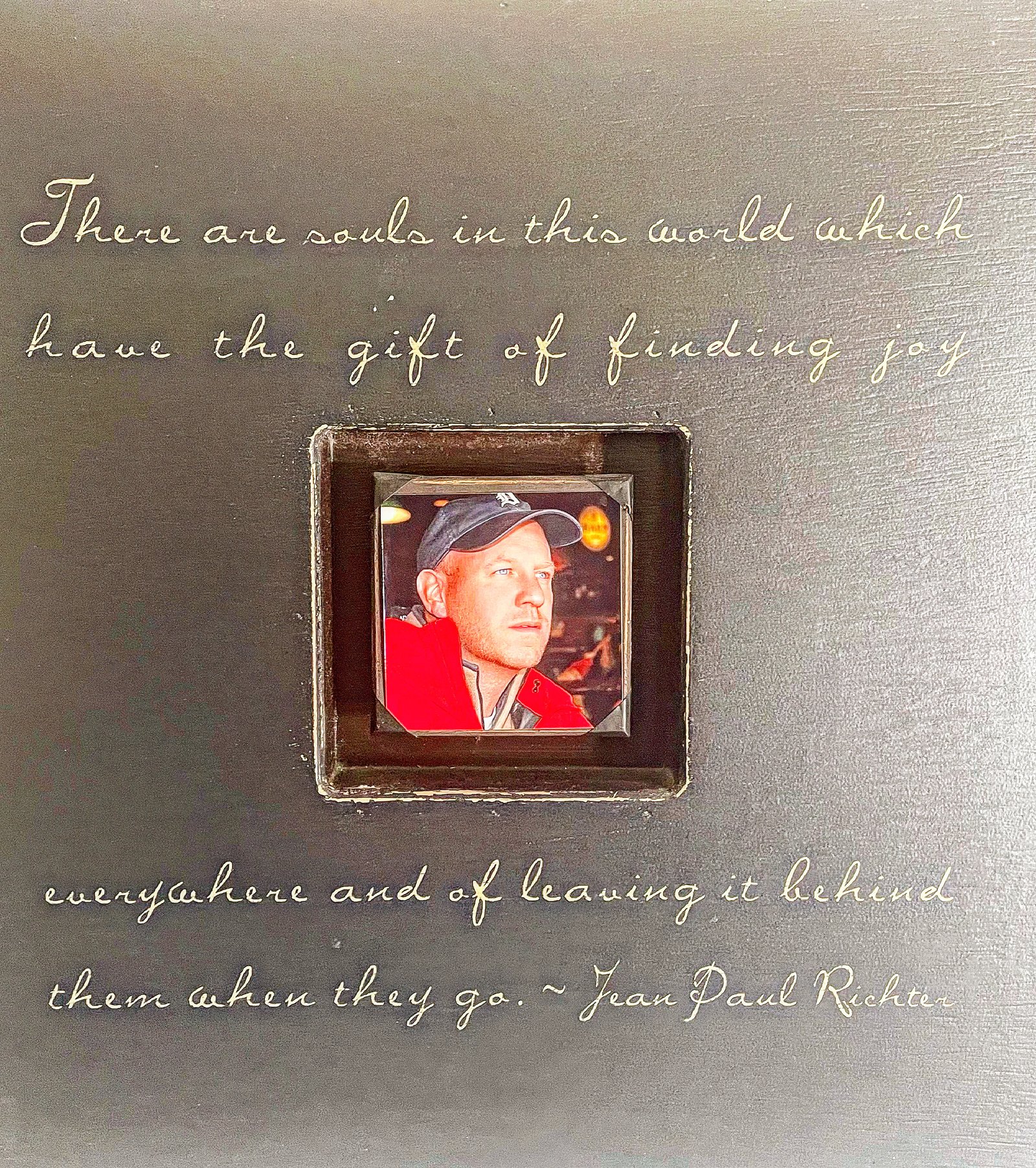 A photo of Katie Parks' late husband, Pat "Fuzzy" Parks, who died in 2010. Parks credits her husband's optimism with bringing joy into her life. "It was a good, good life," she said. (Jim Dudley | Special to Detroit Catholic)