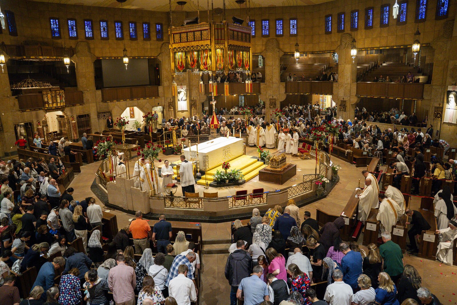 Visitors from near and far came to the National Shrine of the Little Flower Basilica on Oct. 1 to celebrate the feast of St. Therese of Lisieux. The relics visit to the Shrine Basilica comes as the parish celebrates its 100th anniversary during the Jubilee Year of Hope.