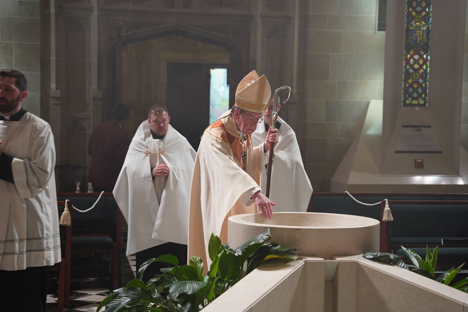 Archbishop Vigneron celebrated the Mass for Life at the cathedral on Oct. 19, commending pro-life leaders for their commitment over the years.