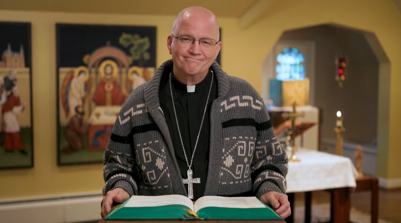Archbishop Weisenburger's weekly homily series, which he records and broadcasts to the faithful through Detroit Catholic, has received more than 300,000 views since it began last year. As a pastor, the archbishop said he loves breaking open the Scriptures and helping apply its lessons for the faithful. (Screenshot via Detroit Catholic)