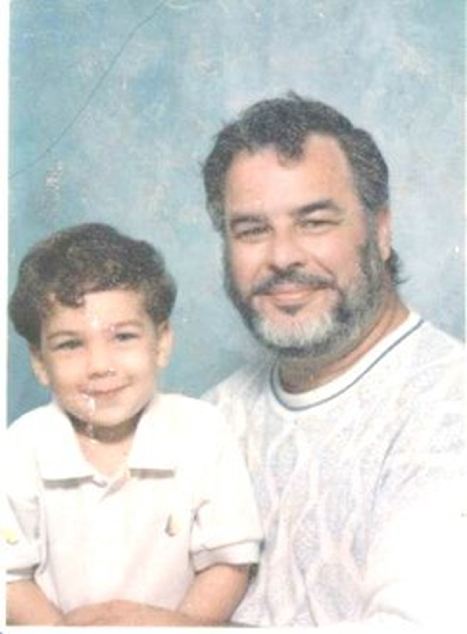 The writer with his son, DeForeest, the 3-year-old “heretic.”