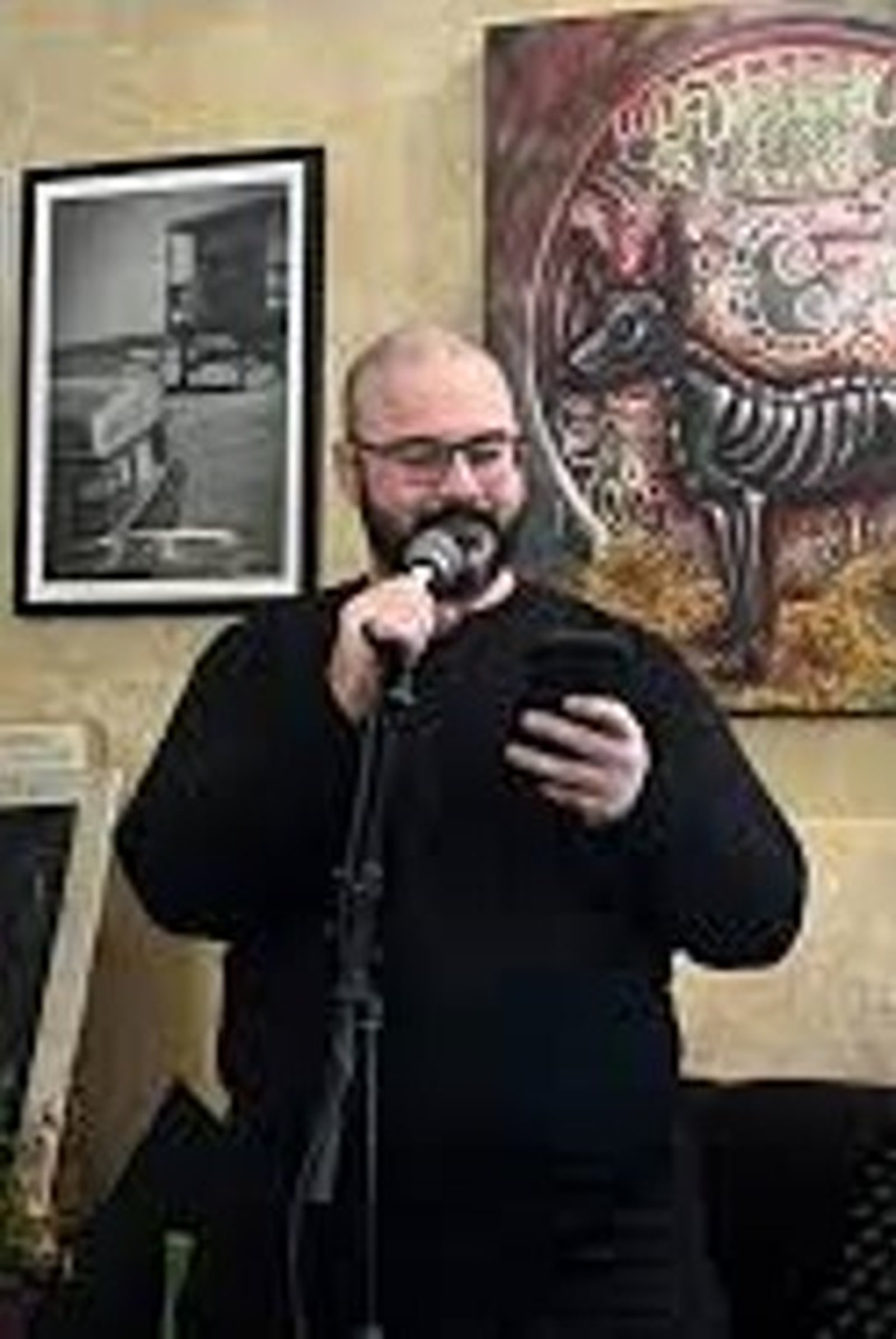 DeForeest, today, hosting one of the Sunless Sea Poetry and Spoken World events.