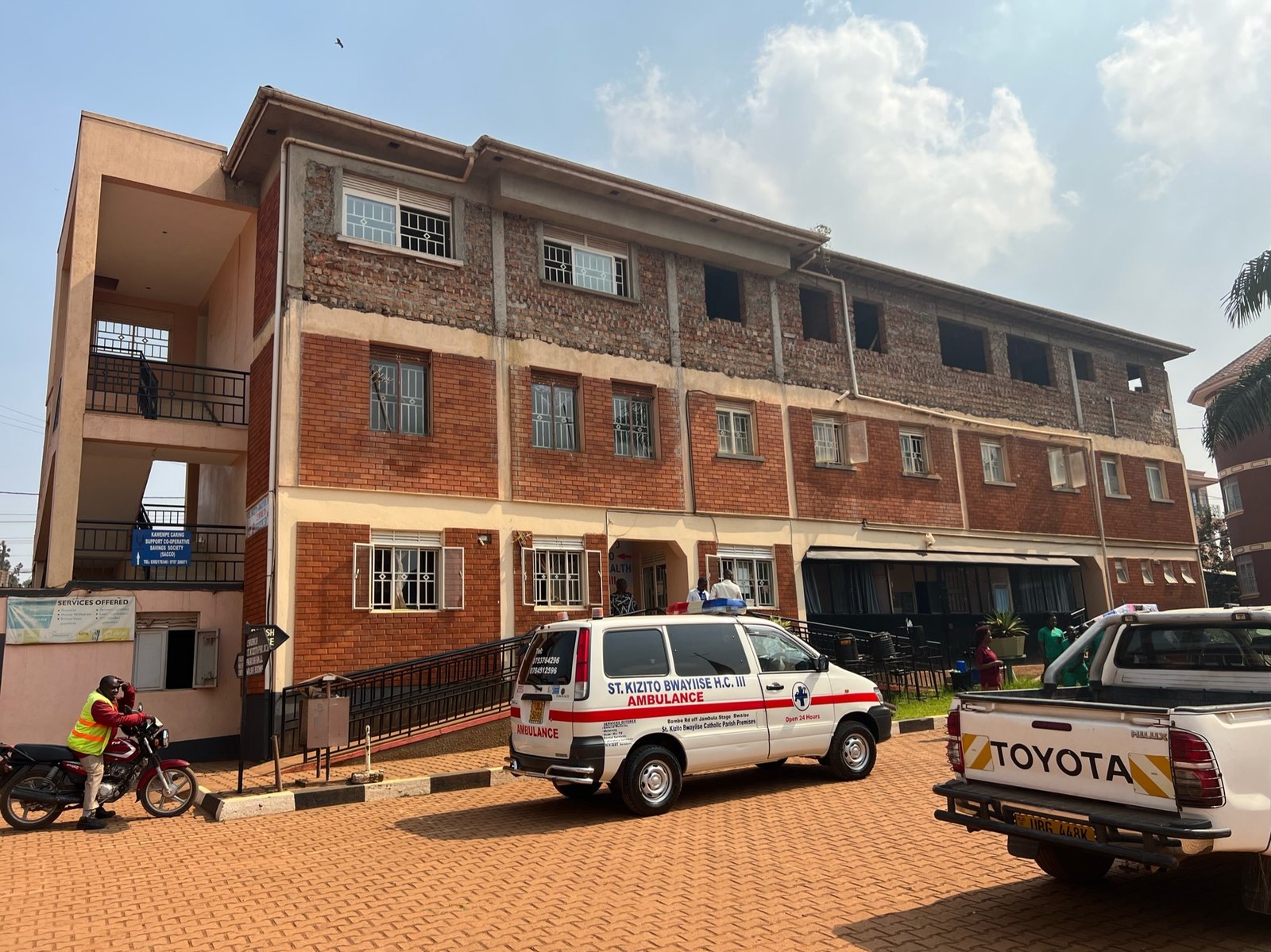 Thanks to the generosity of parishioners, a 24/7, three-story medical clinic was built for the residents of Kampala, and an ambulance was purchased.