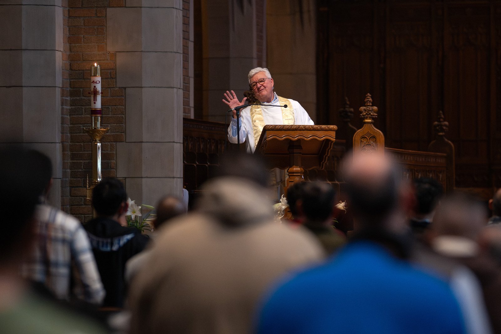 Fr. Thomas Florek, SJ, preaches during the 2026 Hispanic Men's Conference at Sacred Heart Major Seminary.