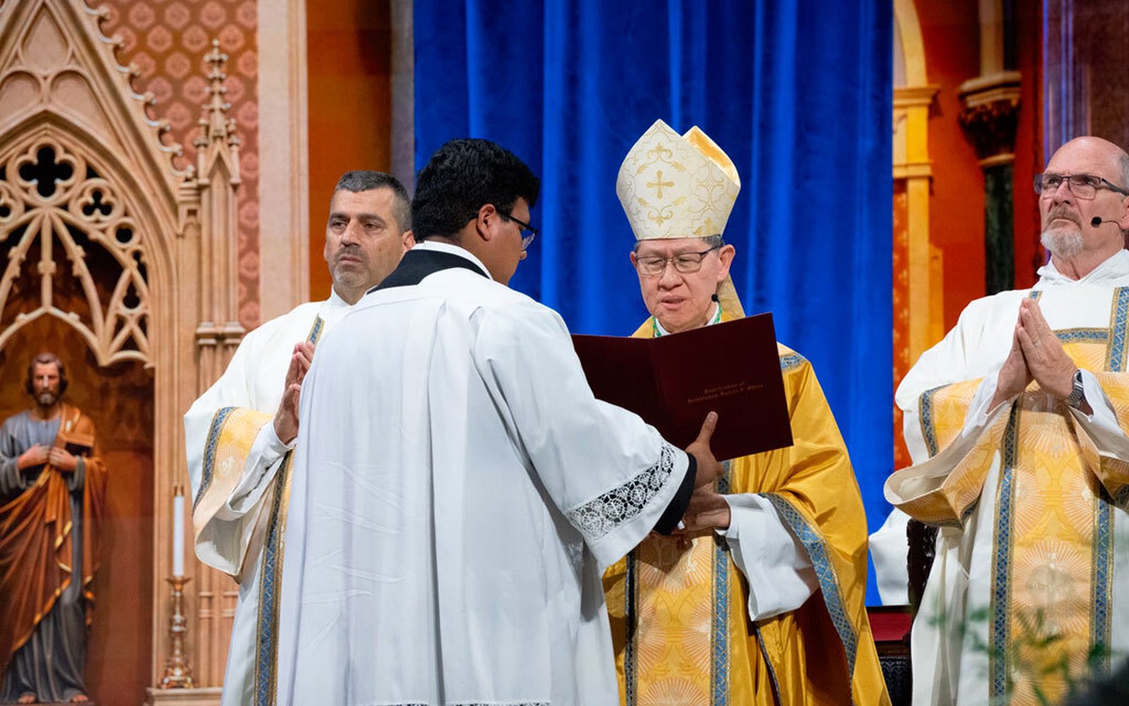 El Cardenal Luis Antonio Tagle, representante del Papa y celebrante principal de la Misa de beatificación el 24 de septiembre de 2026 en Saint Luis. | Crédito: Jeffrey Bruno