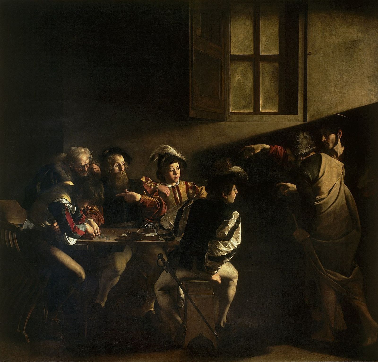 "The Calling of St. Matthew," by Caravaggio shows Matthew the tax collector getting ready to leave his confreres to follow an urgently waiting Jesus. (Wikimedia Commons)