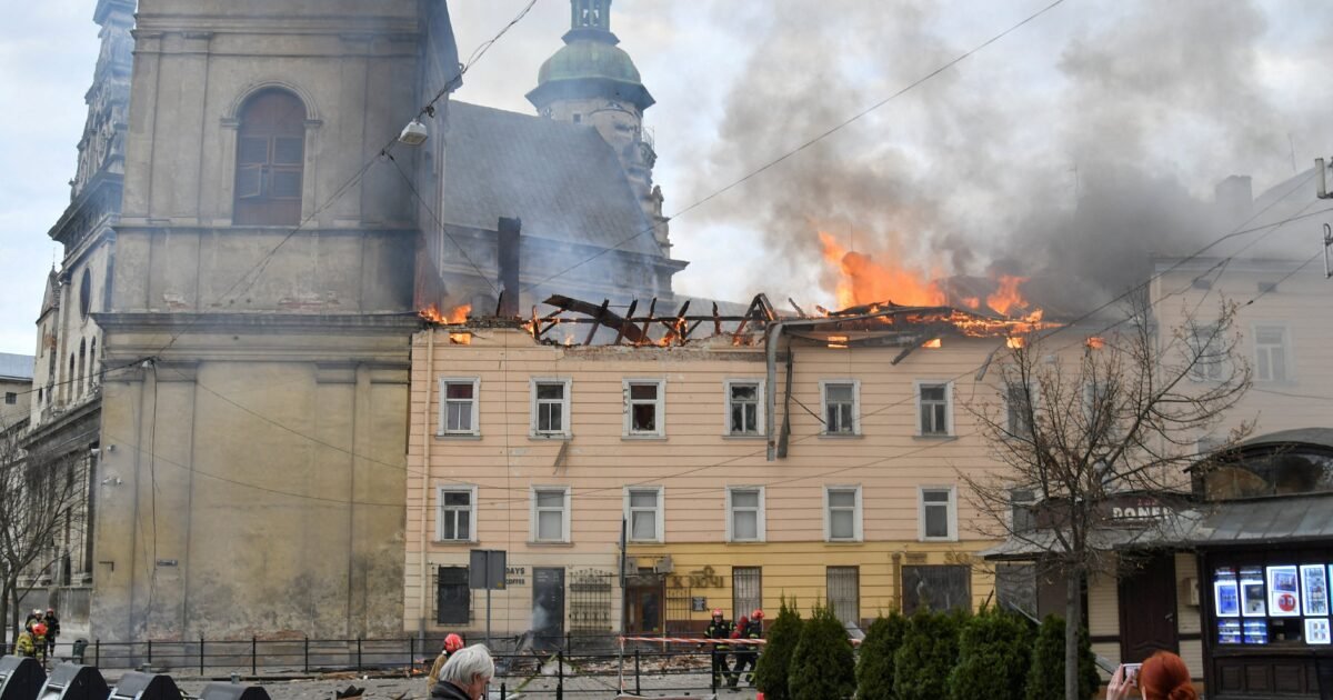 Russian drone strikes damage historic church, monastery in Lviv ahead of Holy Week