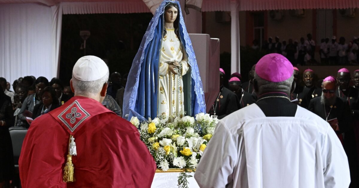 Pope Leo XIV leads rosary at beloved Muxima Marian shrine in Angola
