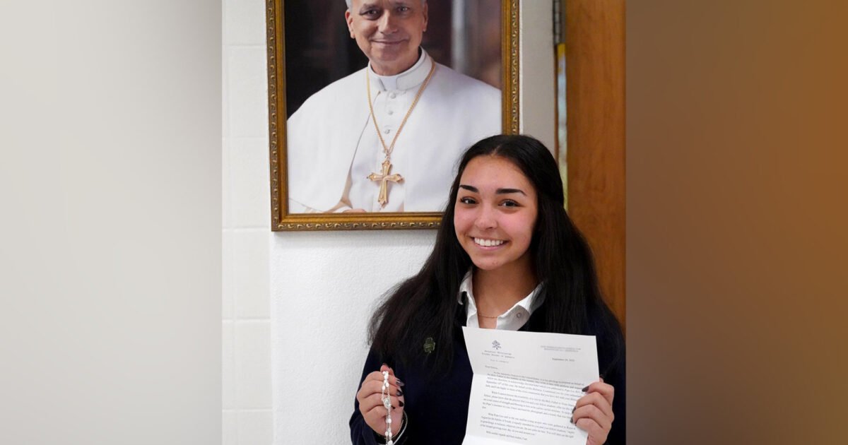 Tennessee teen's letter to Pope Leo brings a reply with gift of special rosary blessed by him