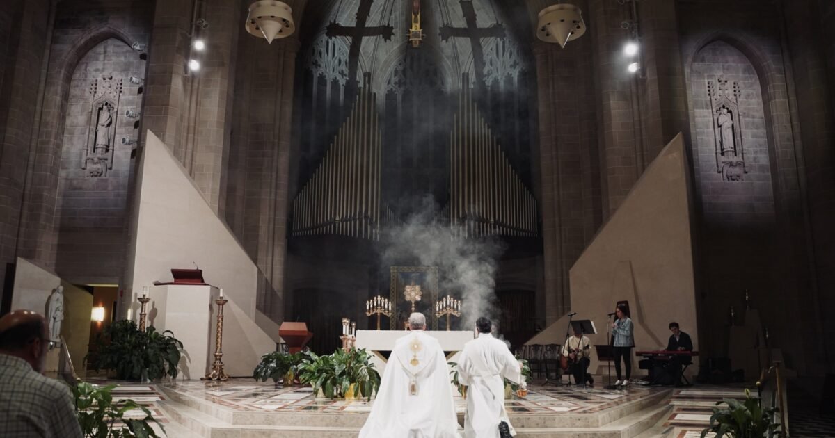 'Here I am': Faithful encouraged to pray as Church begins restructuring process