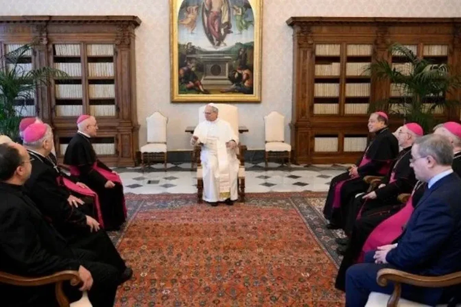 Imagen referencial del primer encuentro de León XIV con los miembros de la COMECE en el Vaticano | Crédito: Vatican Media