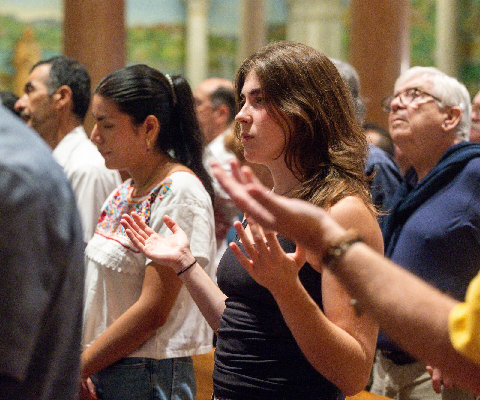 People pray during a Mass marking the 111th World Day of Migrants and Refugees on Sept. 28, 2025 at the Cathedral of St. Matthew the Apostle in Washington, D.C. (Catholic Standard photo by Mihoko Owada)
