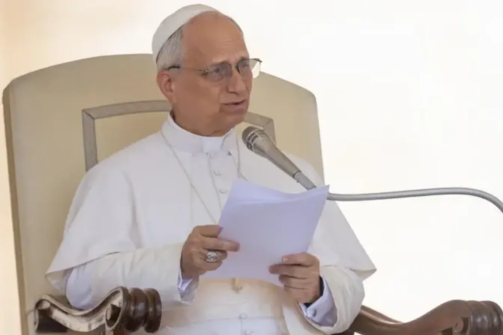El Papa León XIV en la audiencia general del miércoles 18 de junio | Crédito: Daniel Ibáñez/ EWTN News