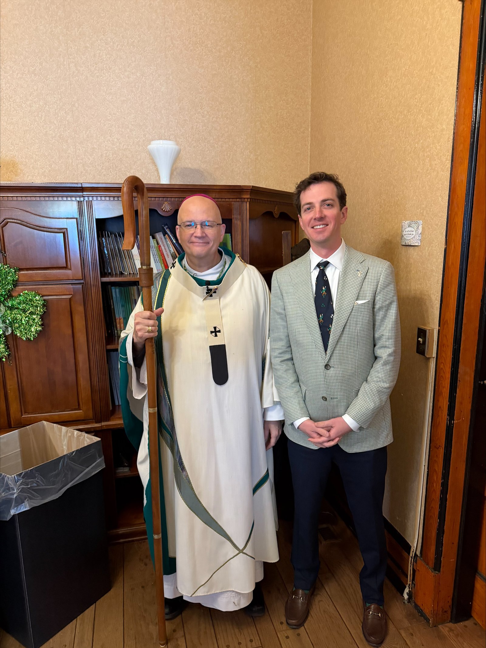 The archbishop with Kevin Doyle, chairman of the St. Patrick's Day event.