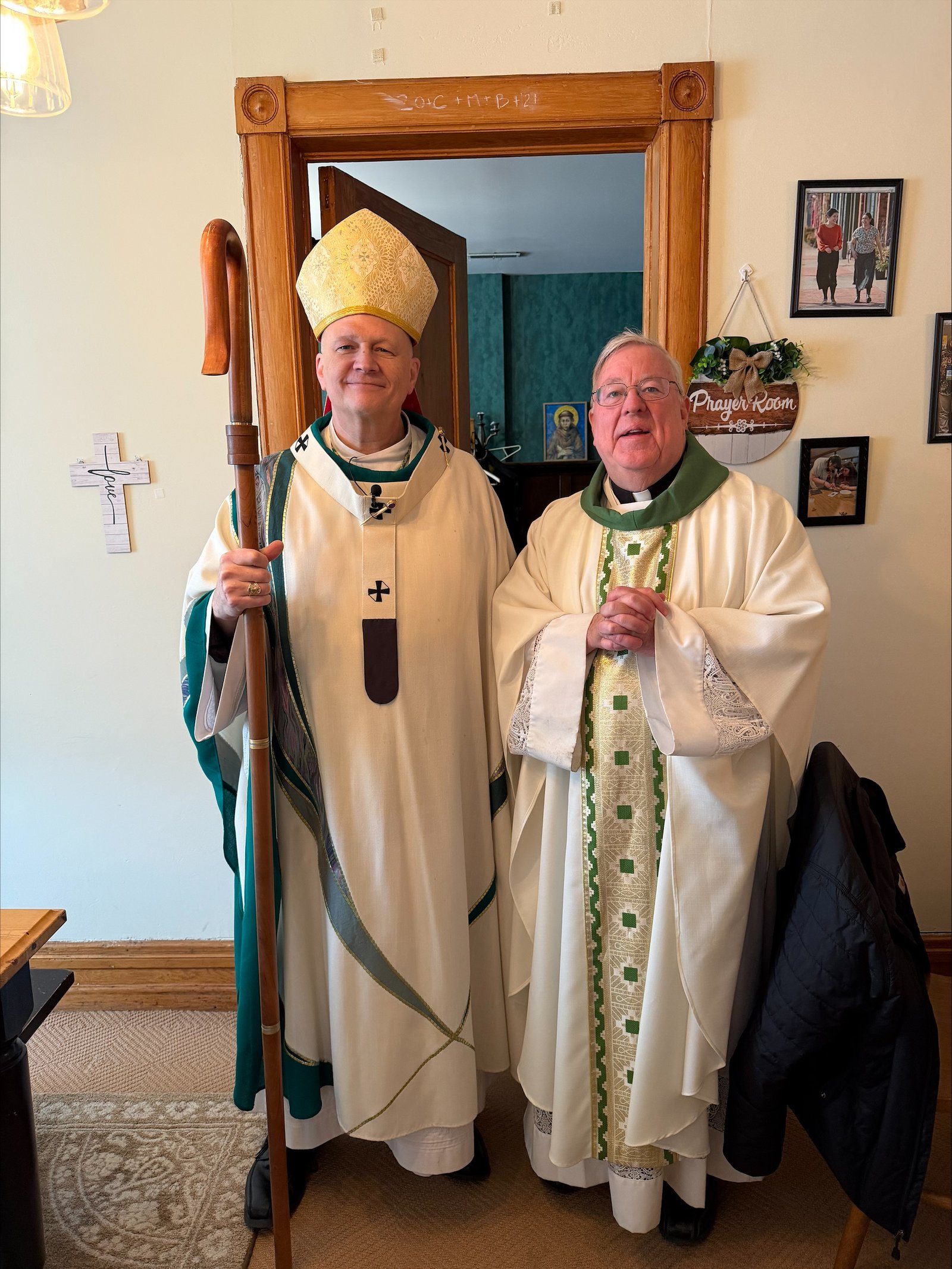 Archbishop Weisenburger with Msgr. Charles Kosanke of Most Holy Trinity Parish.