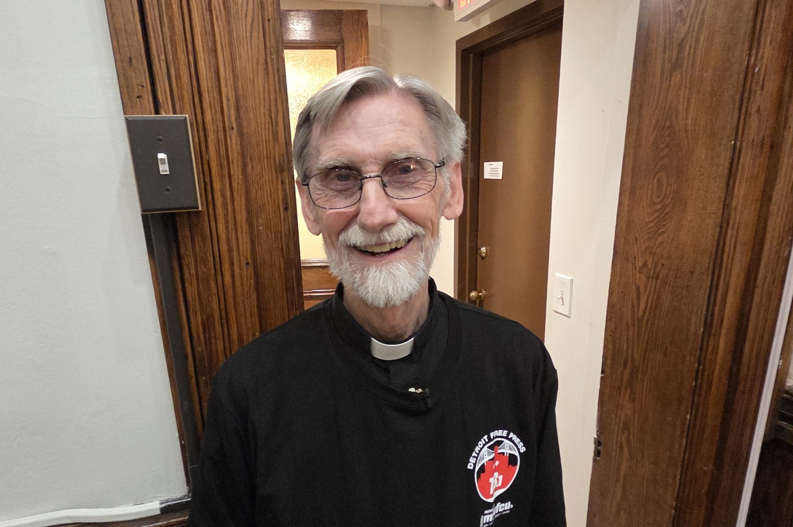 Even though he blesses the participants of the Detroit Free Press Marathon, Fr. Gary Wright, SJ, has not run one himself. “My biggest race was the Turkey Trot on Thanksgiving,” he said. “I could manage 10k; that was about it.”