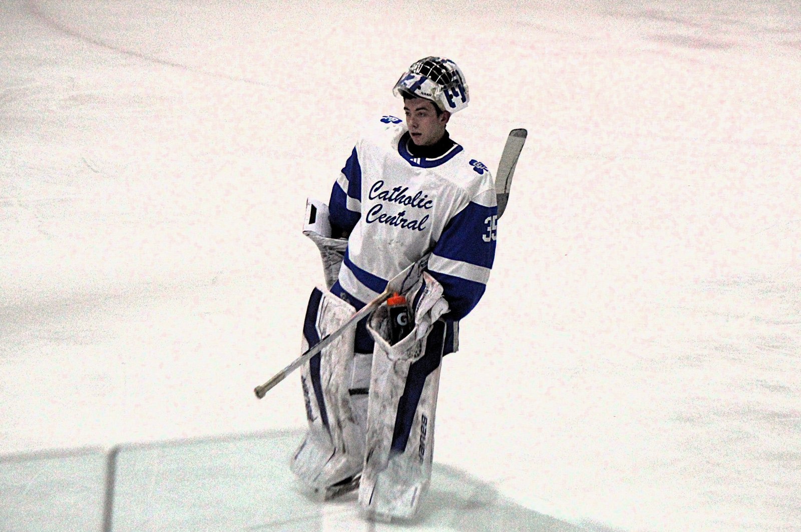 Junior Nicholas Kogut turned away 25 St. Francis shots to earn the victory between the pipes for Catholic Central.