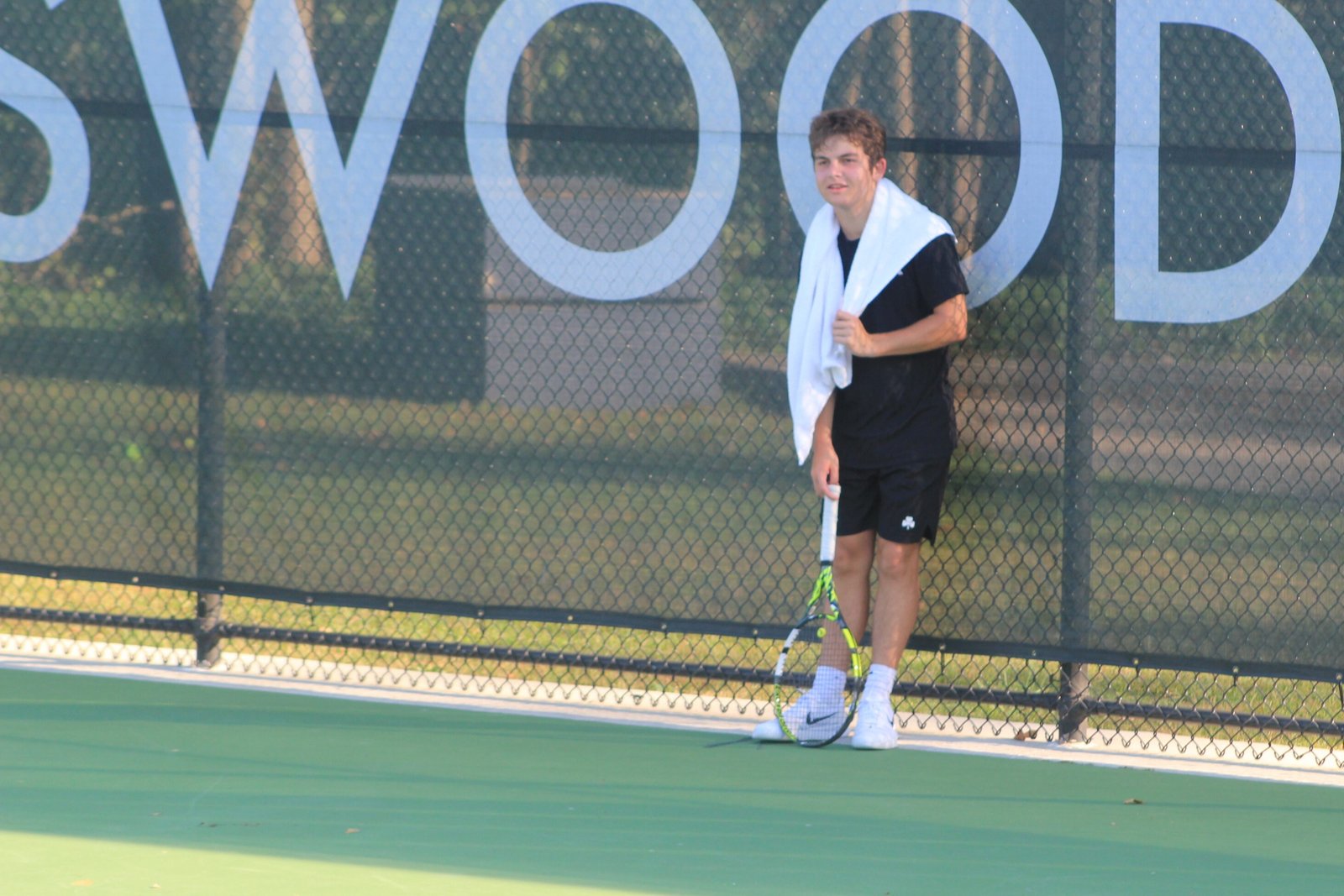 Birmingham Brother Rice’s Ben Waechter and Spencer Seneker celebrate their three-set victory over Cranbrook’s Cole Kerschenbaum and Ryan VanDyke, earning them the gold medal at number-one doubles.